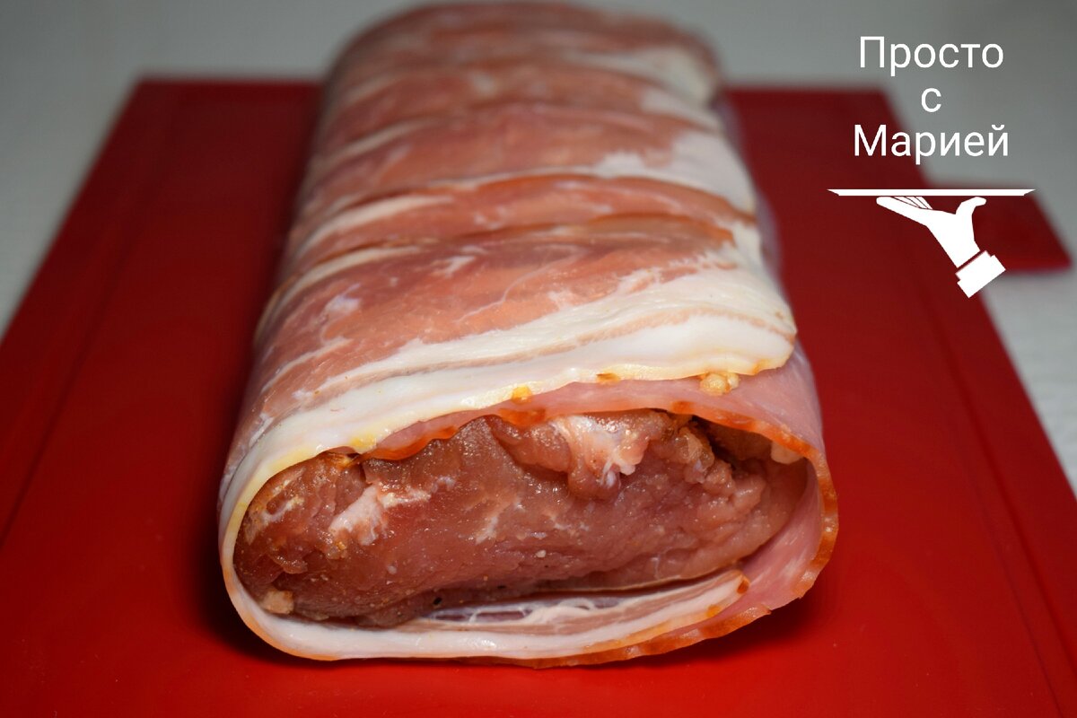 Я добавила ещё один ряд ломтиков тонкой ветчины и обернула мясо полностью -> -> ->»><noscript><img itemprop=